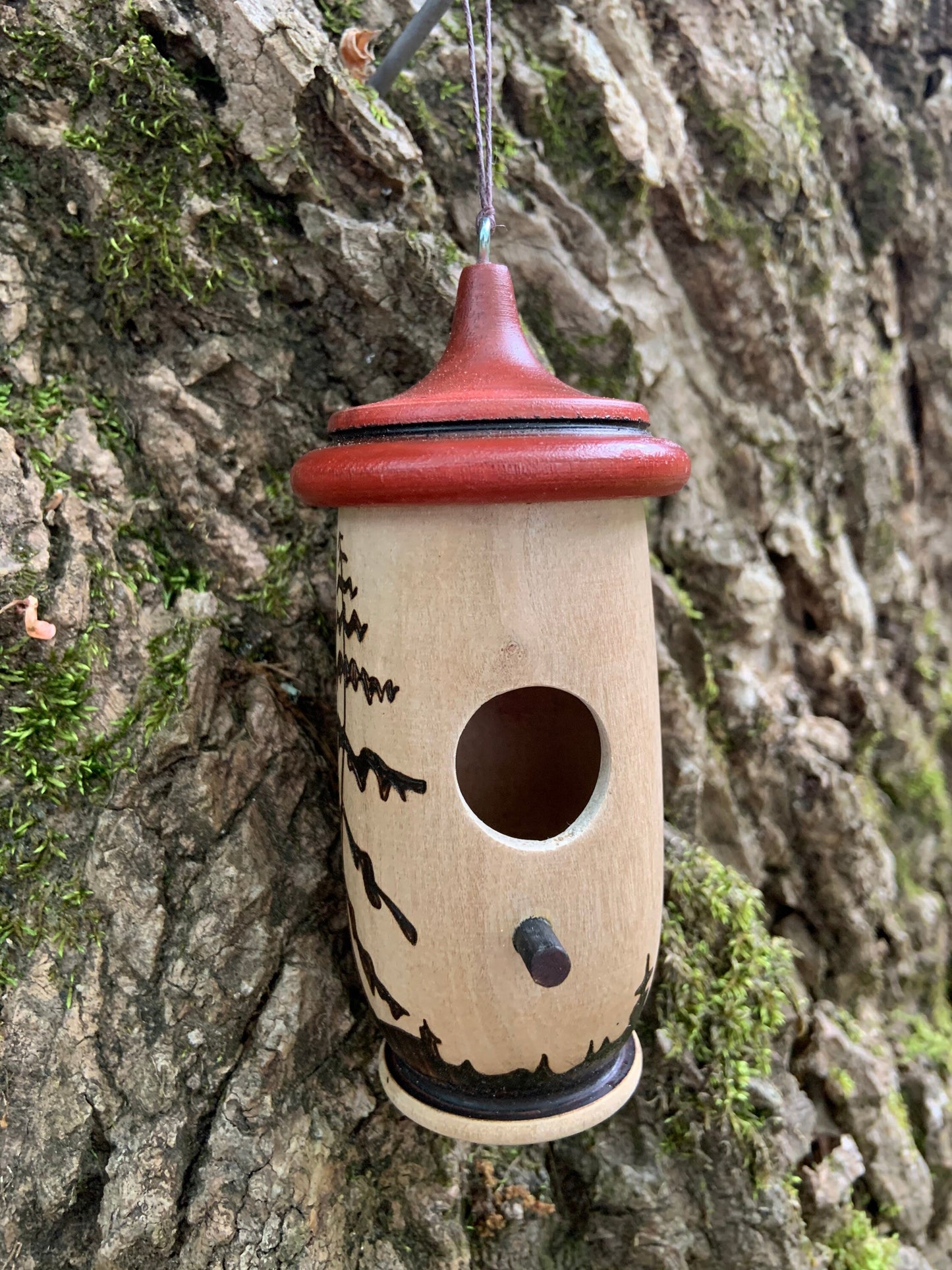 Hummingbird House, Handmade Wooden Birdhouse for Indoor/Outdoor Use, Tree Art, Bird Lovers Gift, Christmas Gift for Nature Bird Lovers