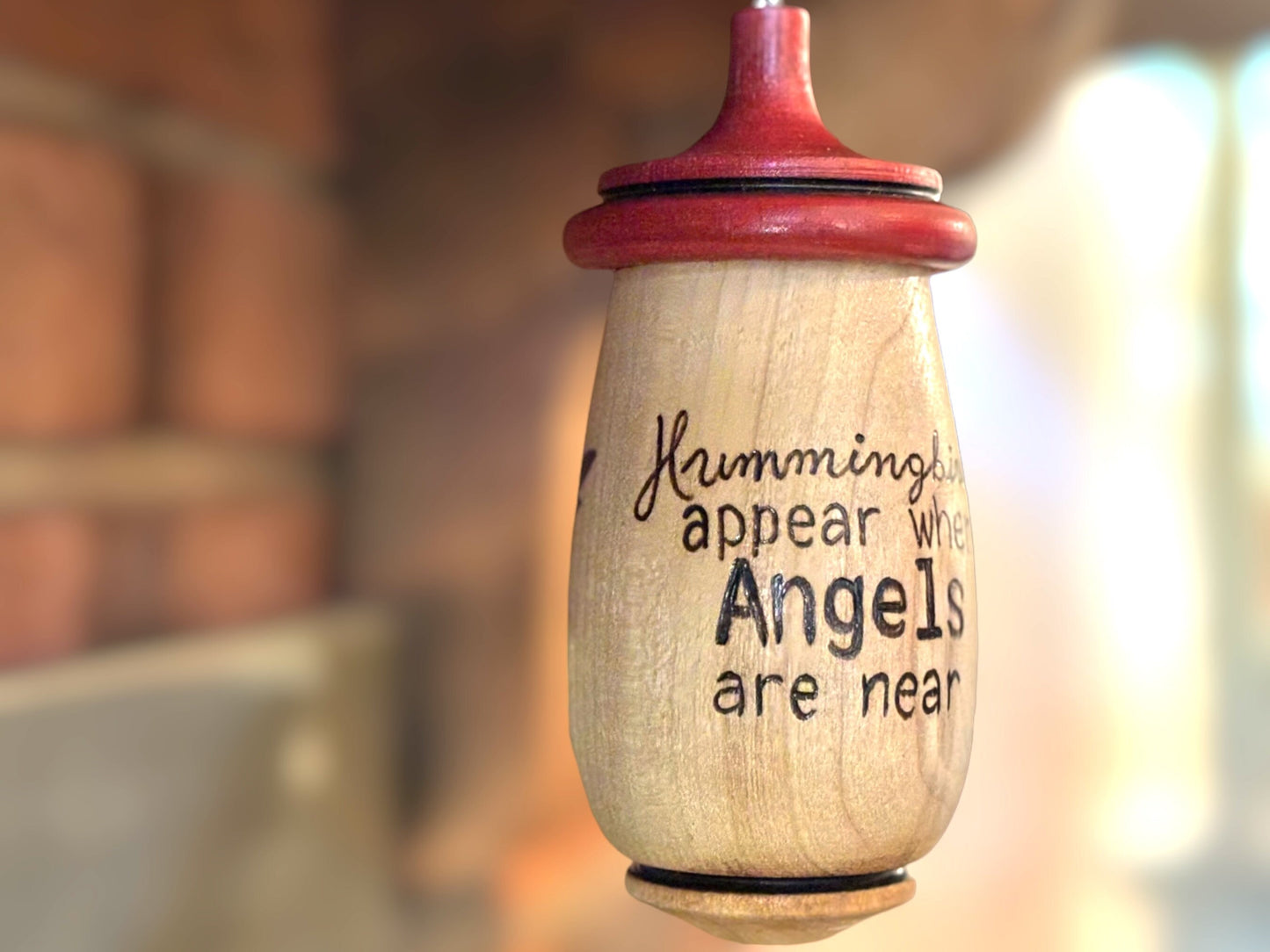 Hummingbird House, Hummingbirds Appear when Angels are Near, Handmade Wooden Birdhouse, Christmas Gift for Remberence Personalizable Gift