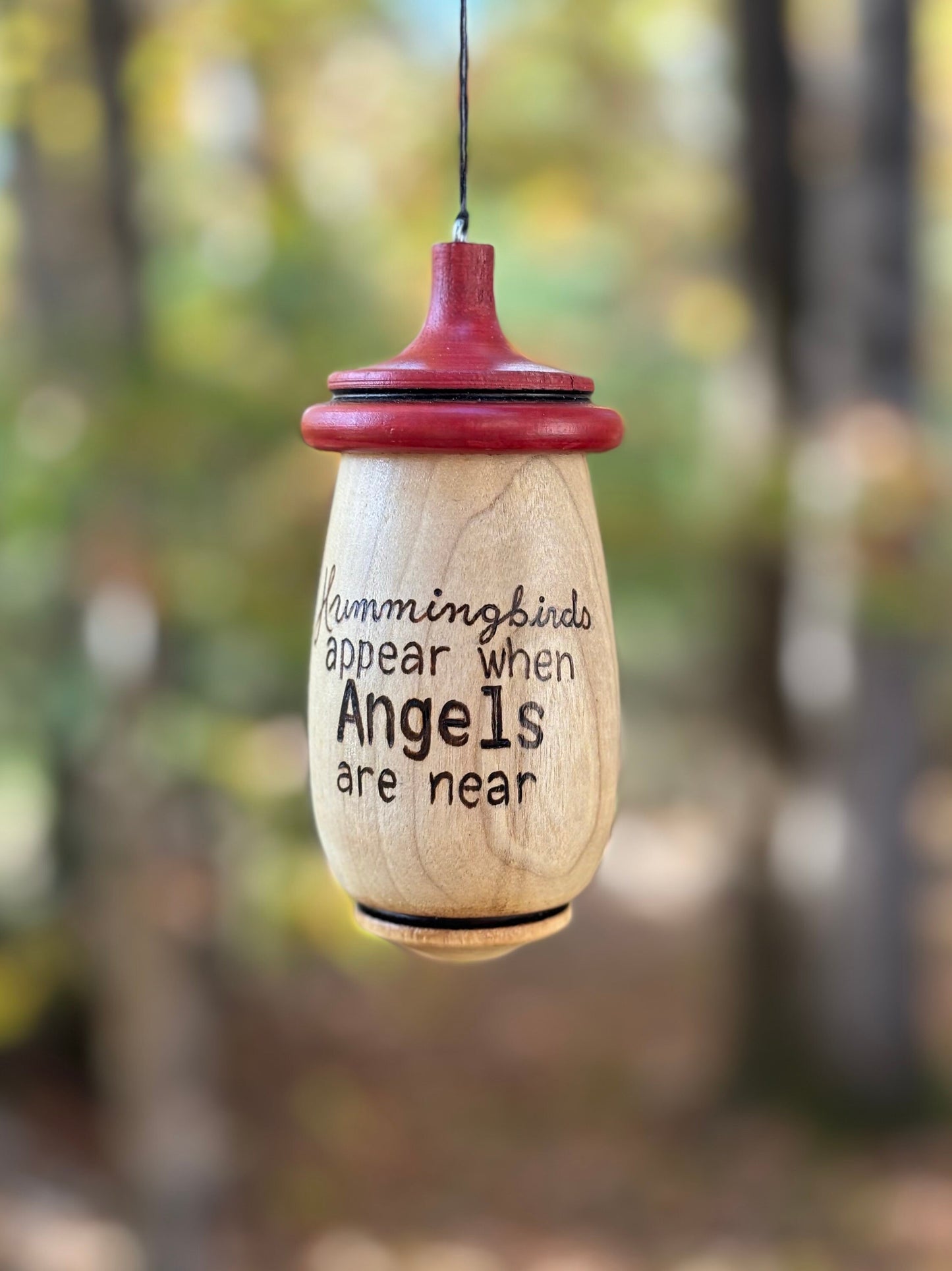 Hummingbird House, Hummingbirds Appear when Angels are Near, Handmade Wooden Birdhouse, Christmas Gift for Remberence Personalizable Gift