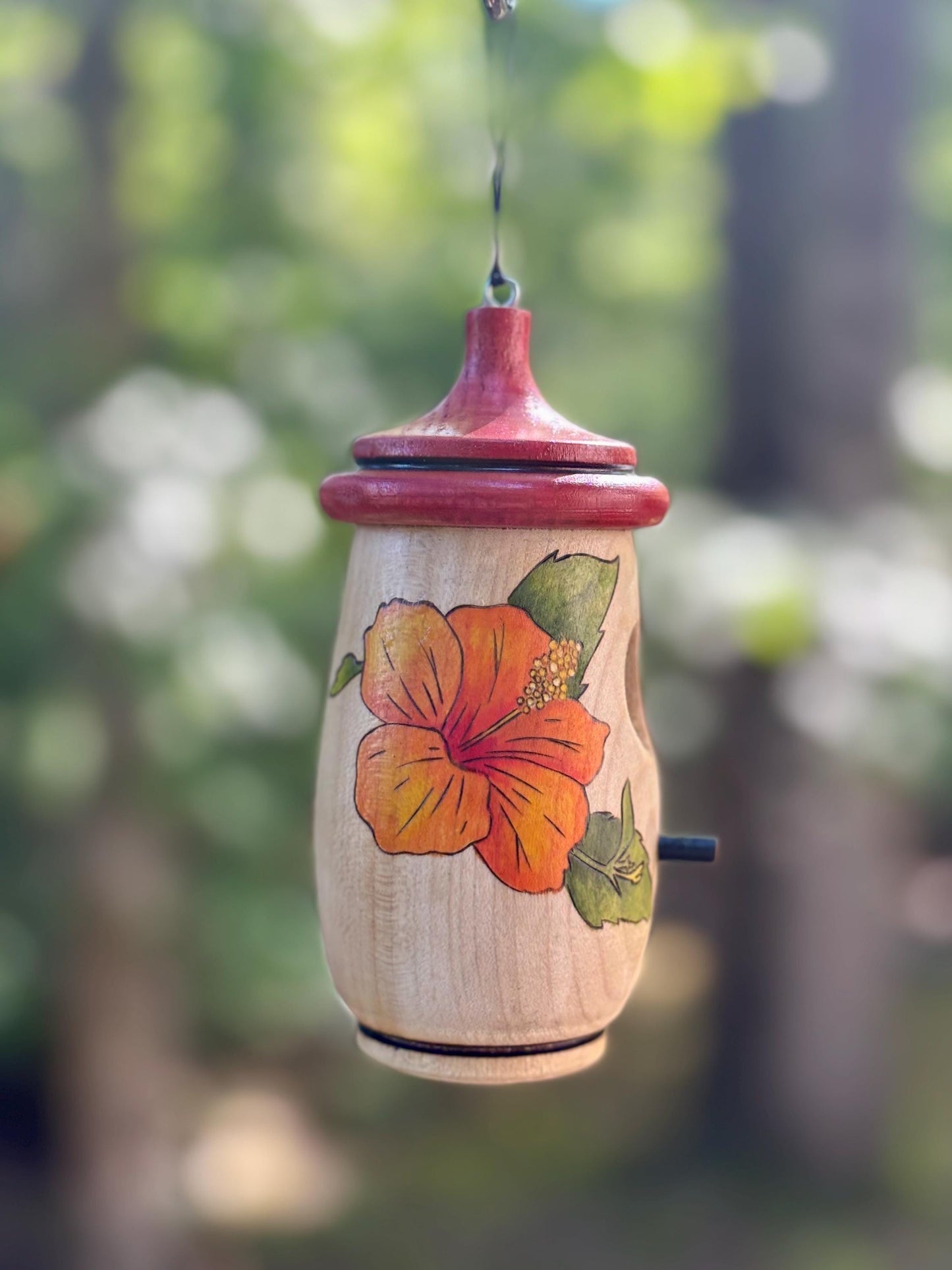 Hibiscus Hummingbird Birdhouse, Hand Craft Ornament, Hawaii Flower Outdoor Garden Decor, Gift for Bird Lovers Moms Travelers, Christmas