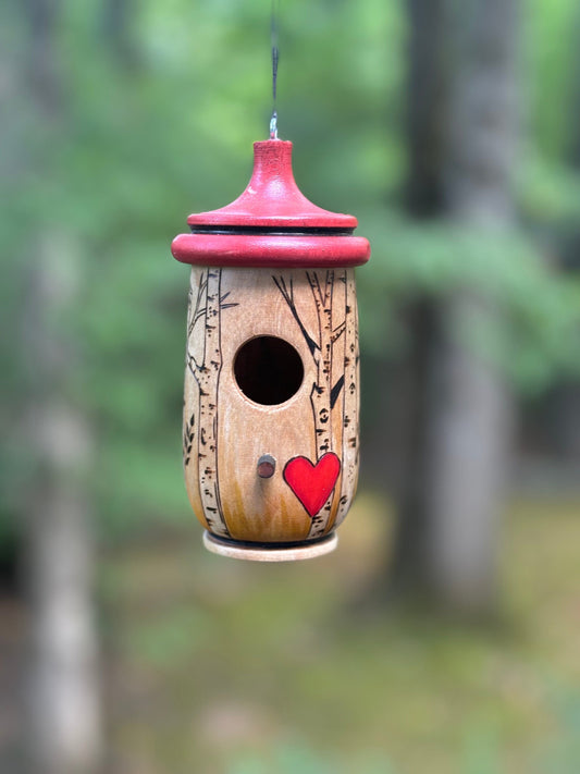 Birch Tree Design Hummingbird House/Nester for Nature Lovers. Unique and Customizable Gift