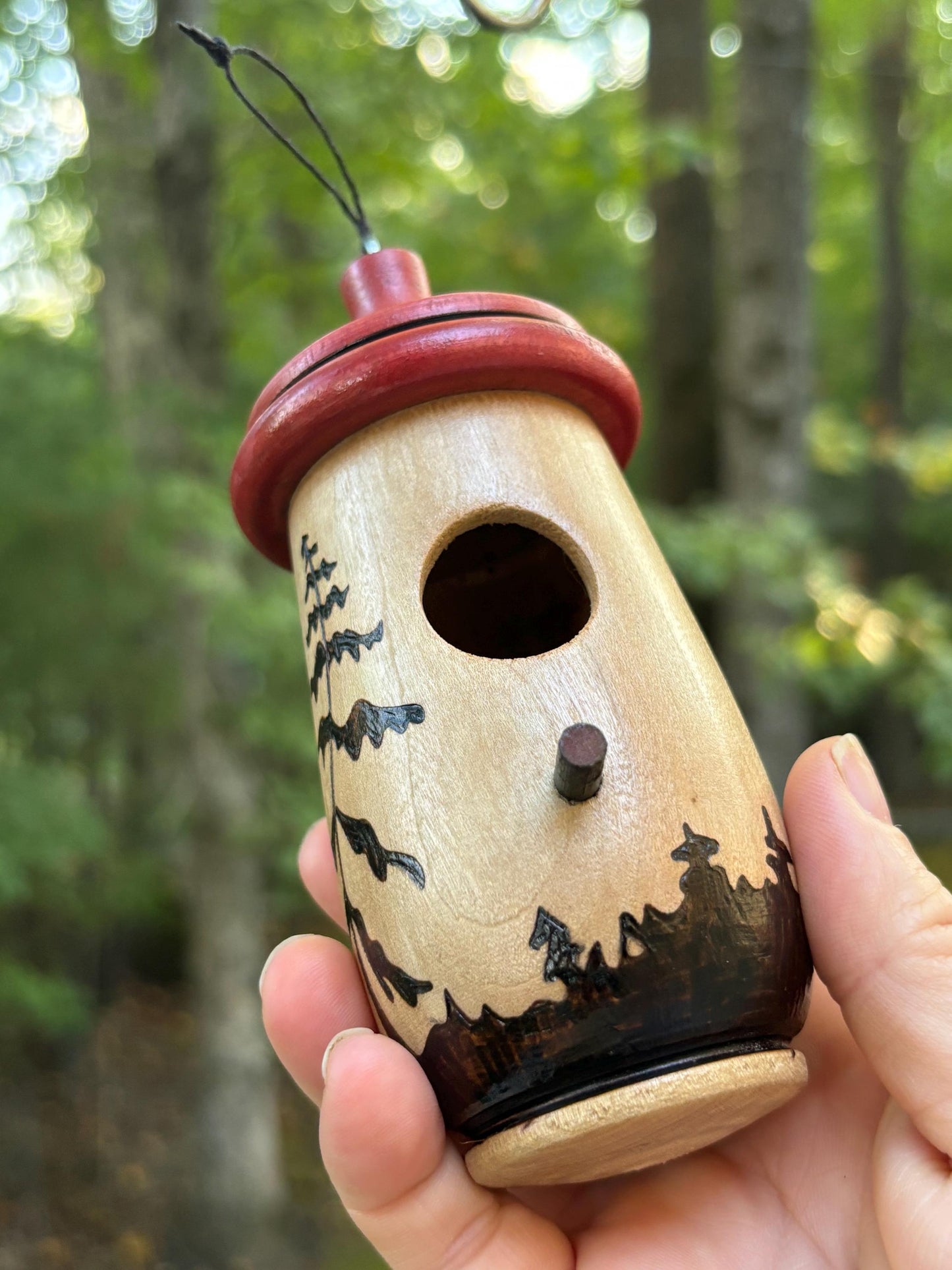 Hummingbird House, Handmade Wooden Birdhouse for Indoor/Outdoor Use, Tree Art, Bird Lovers Gift, Christmas Gift for Nature Bird Lovers