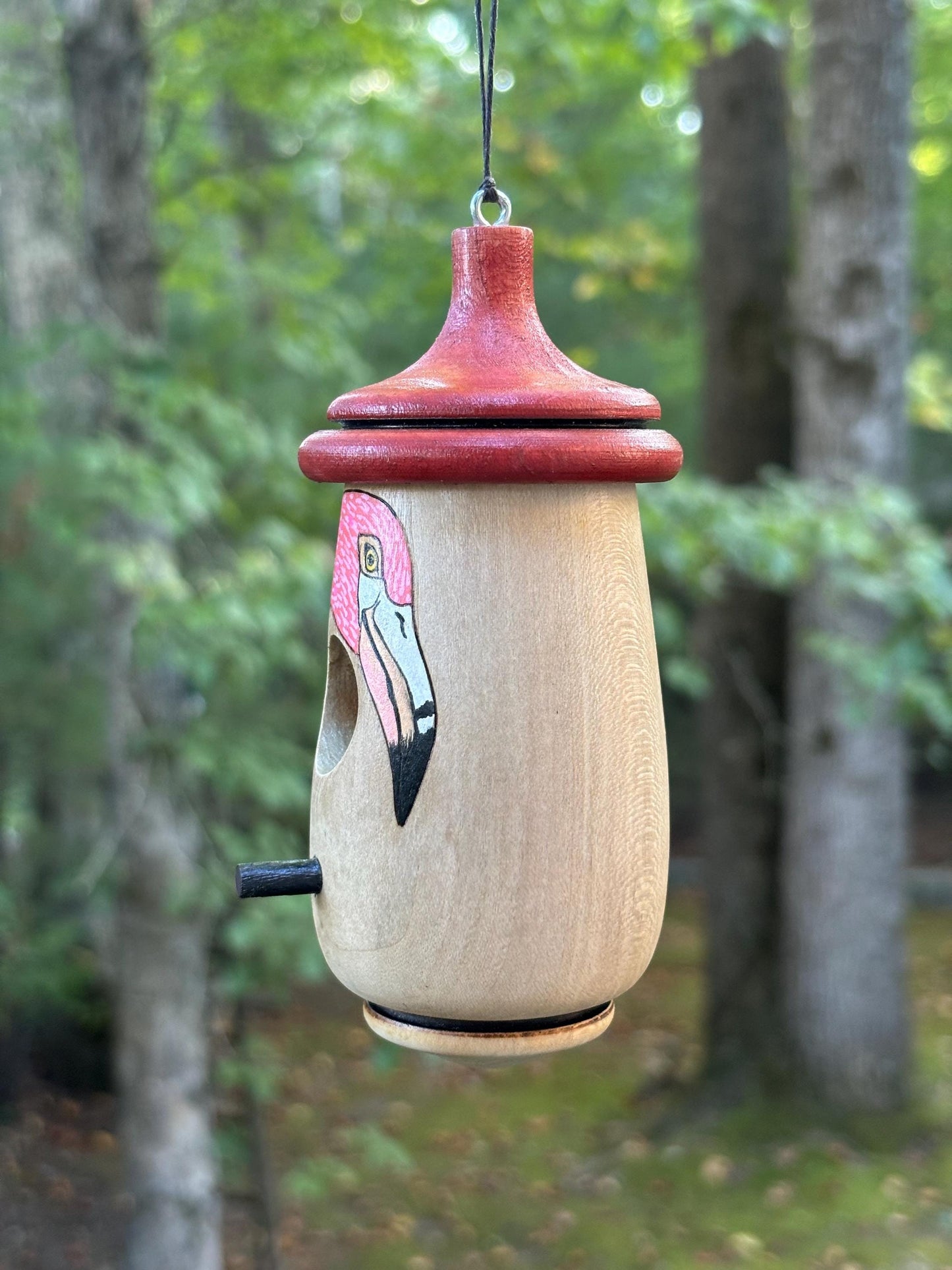 Handmade Hummingbird Birdhouse, Pink Flamingo Bird Design, Balance, Florida, Gift for Beach Lovers, Indoor Outdoor Garden Decor, Bird Nester