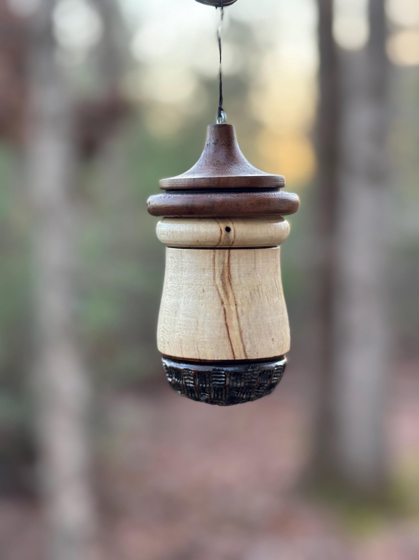 One Of A Kind, Ambrosia Maple, Hummingbird House Birdhouse Natural Rustic Gift, Detailed Woodturning