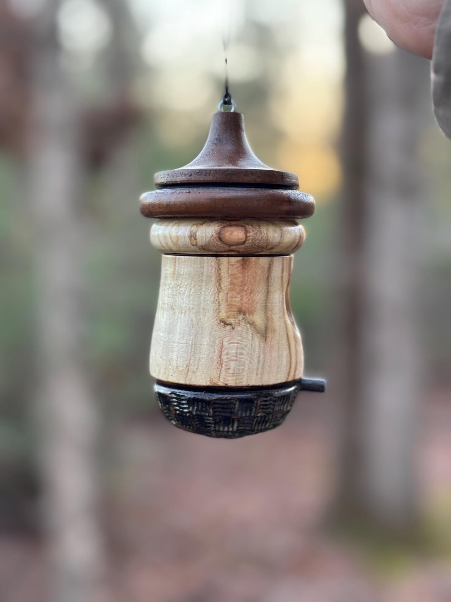 One Of A Kind, Ambrosia Maple, Hummingbird House Birdhouse Natural Rustic Gift, Detailed Woodturning