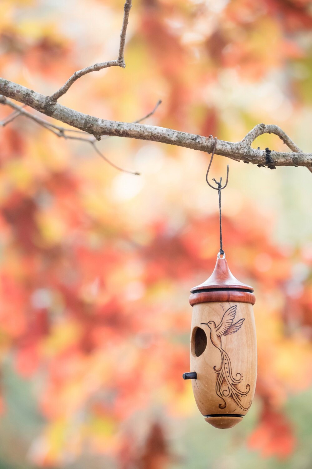 Hummingbird House, Handmade Wooden Birdhouse for Indoor/Outdoor Use, Artisan Bird Lovers Gift, Christmas Gift for Everyone