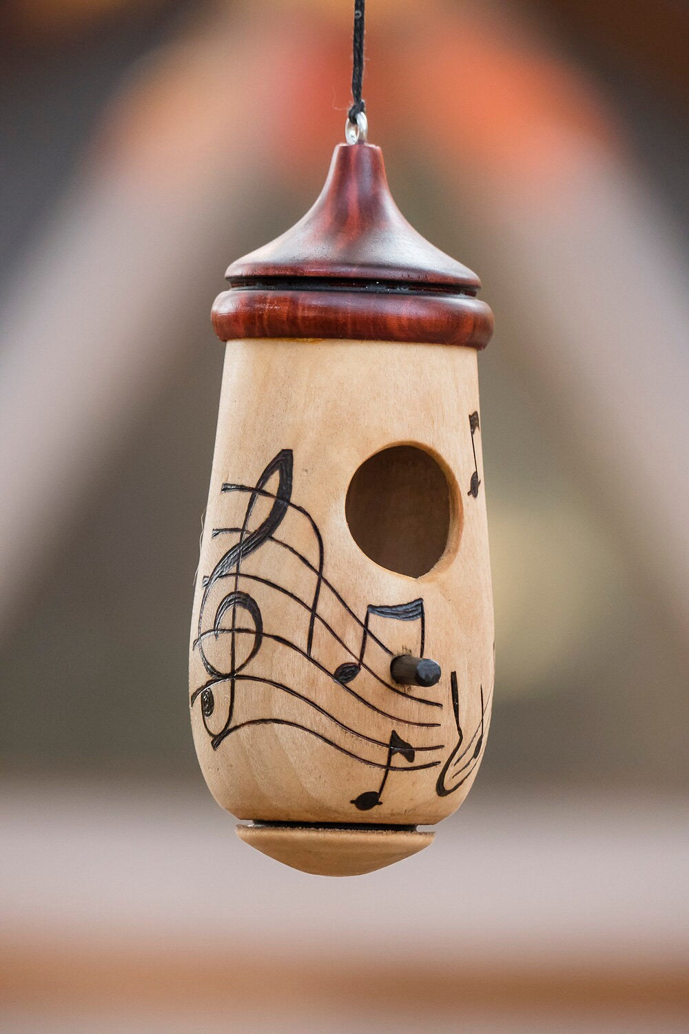 Hummingbird House, Music, Handmade Wooden Birdhouse for Garden Decor, Bird Lovers Gift, Christmas Gift for Music Lovers Music Teachers