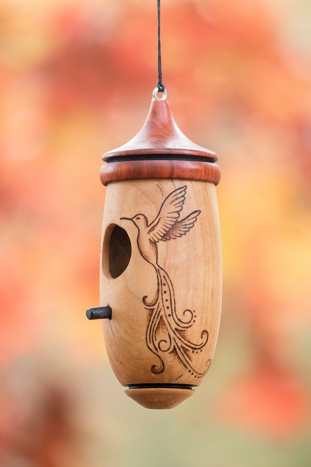 Hummingbird House, Handmade Wooden Birdhouse for Indoor/Outdoor Use, Artisan Bird Lovers Gift, Christmas Gift for Everyone