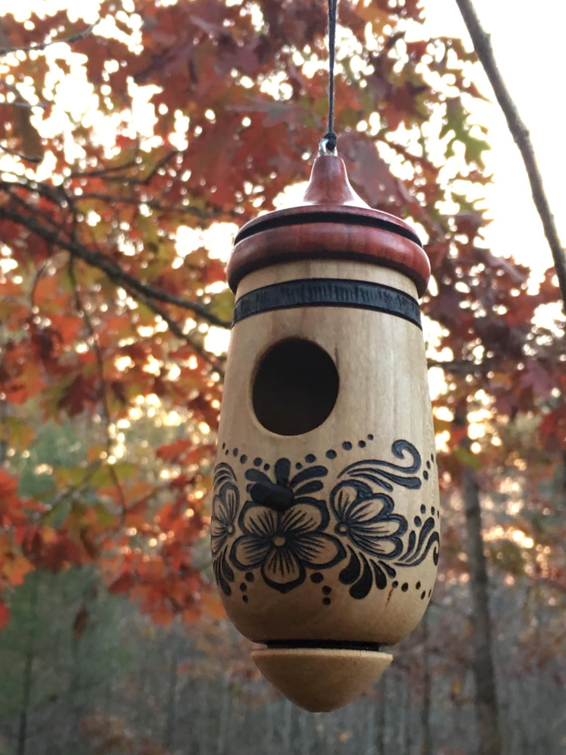 Hummingbird House, Norwegian Art, Wooden Birdhouse for Indoor/Outdoor Use, Bird Lovers Gift, Easter Gift for Mom and Grandma