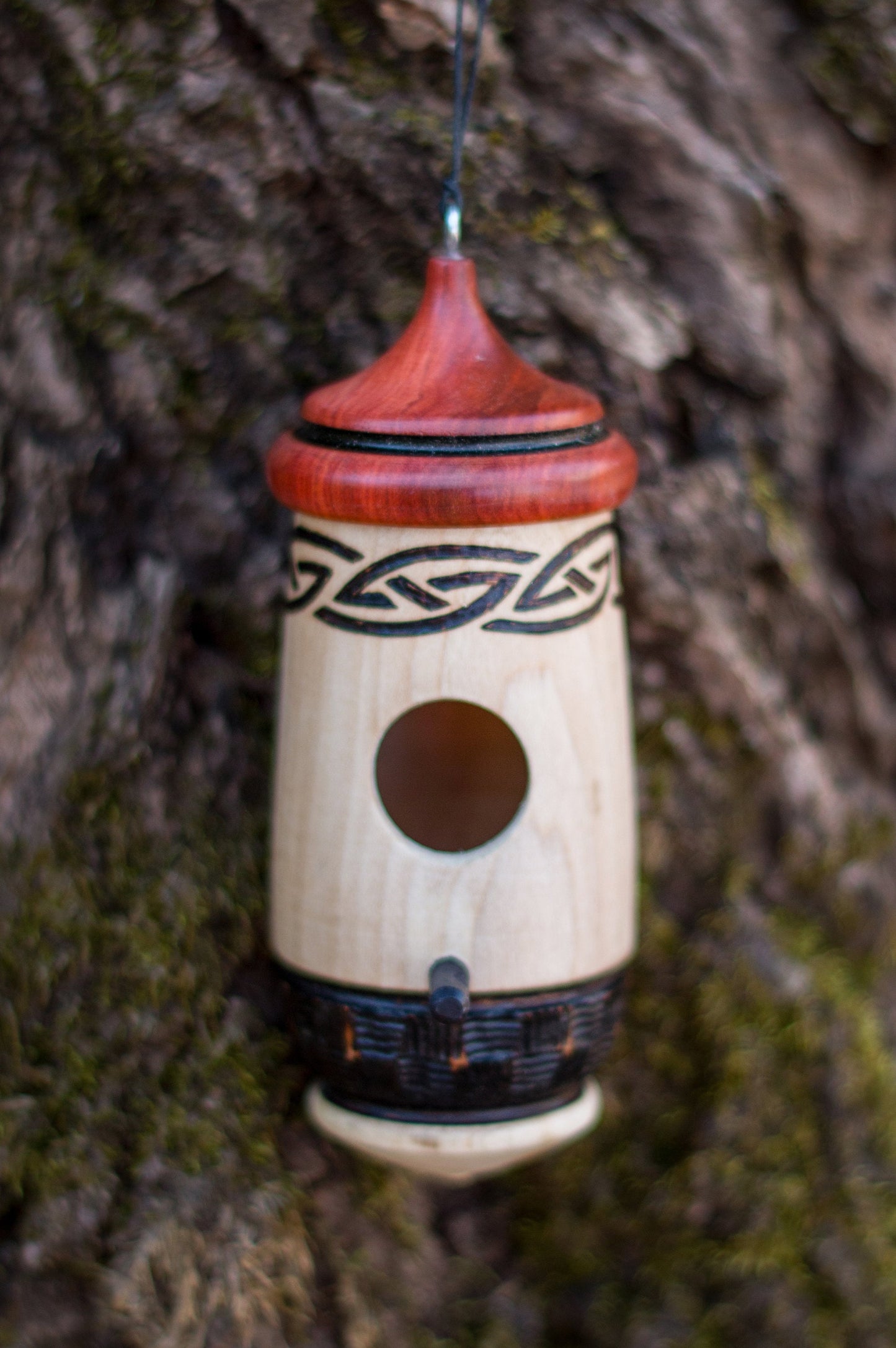 Hummingbird House, Handmade Wooden Birdhouse for Indoor/Outdoor Use, Celtic Design, Bird Lovers Gift, Christmas Gift for Anyone