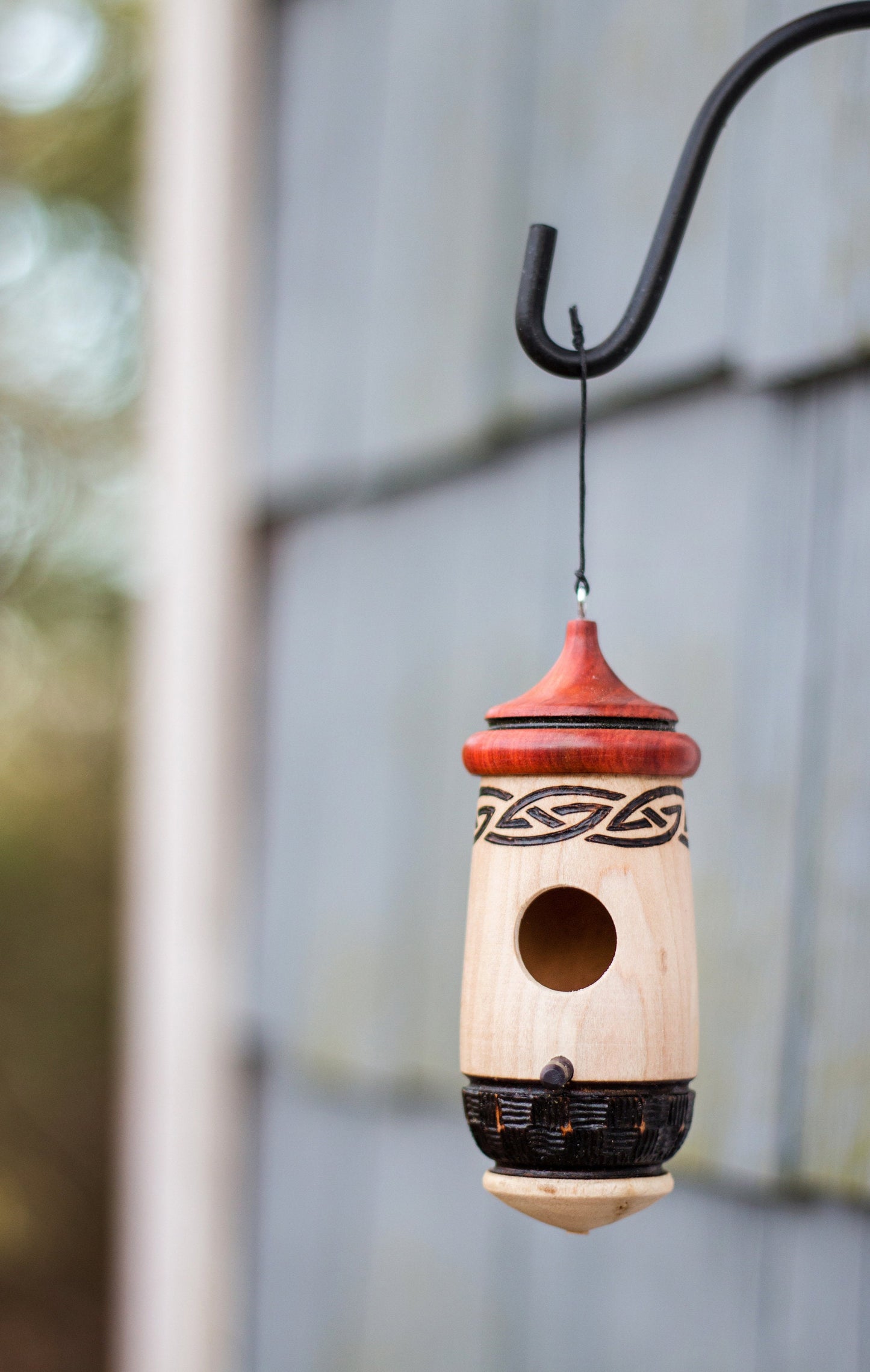 Hummingbird House, Handmade Wooden Birdhouse for Indoor/Outdoor Use, Celtic Design, Bird Lovers Gift, Christmas Gift for Anyone