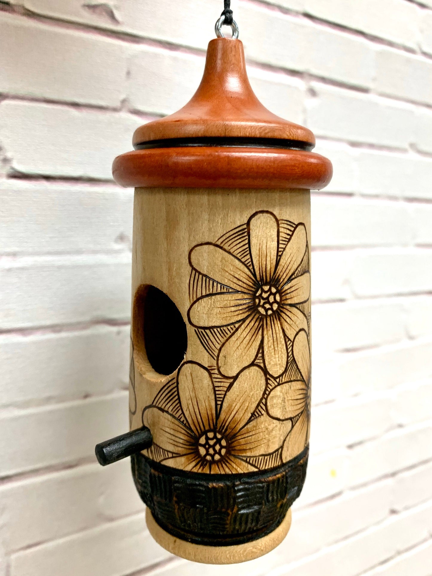 Hummingbird House, Handmade Wooden Birdhouse for Indoor/Outdoor Use, Daisy Floral Art, Bird Lovers Gift, Christmas Gift for Nature Lovers