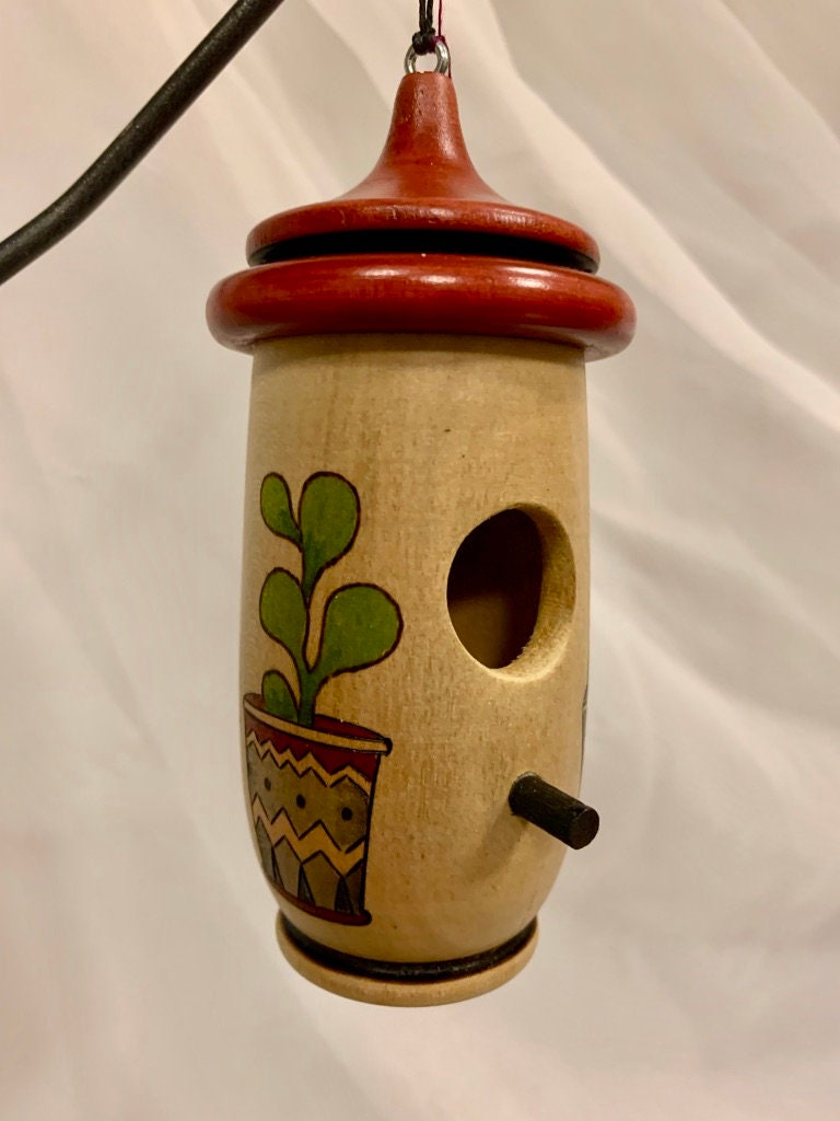 Hummingbird House, Handmade Wooden Birdhouse for Indoor/Outdoor Use, Succulent Art, Bird Lovers Gift, Christmas Gift for Plant Lovers