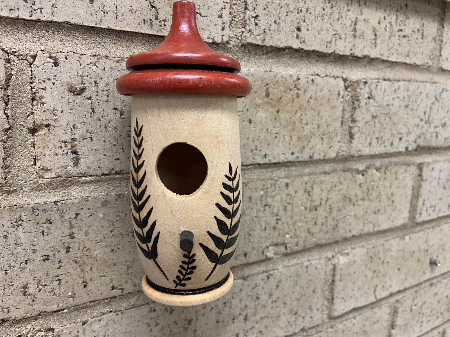 Hummingbird House, Handmade Wooden Birdhouse for Indoor/Outdoor Use, Fern Floral Art, Bird Lovers Gift, Christmas Gift for Dad and Grandpa