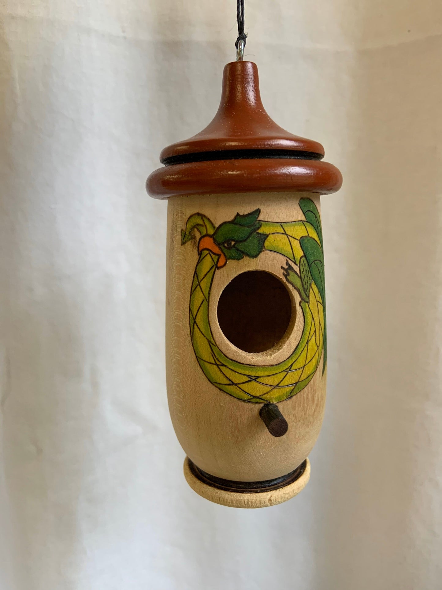 Hummingbird House, Handmade Wooden Birdhouse for Indoor/Outdoor Use, Dragon Ouroboros Art, Bird Lovers Gift, Christmas Gift for Fantasy