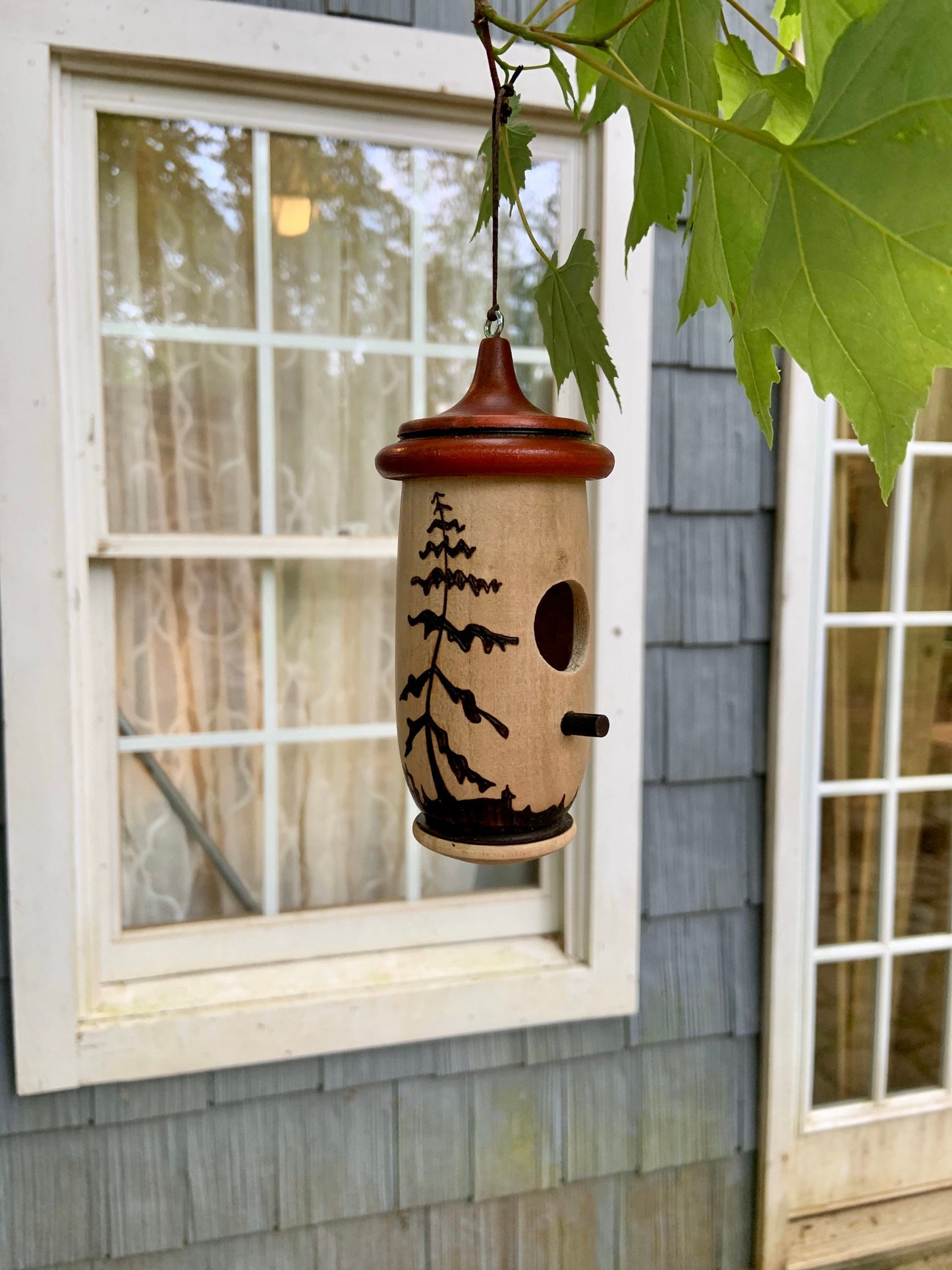 Hummingbird House, Handmade Wooden Birdhouse for Indoor/Outdoor Use, Tree Art, Bird Lovers Gift, Christmas Gift for Nature Lovers