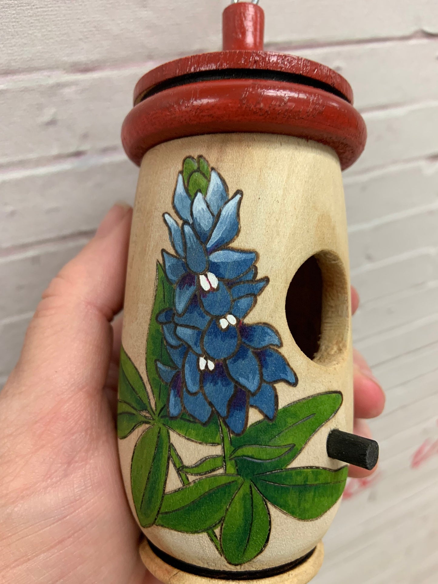 Bluebonnet Texas State Flower, Hummingbird House, Handmade Wooden Birdhouse for Indoor/Outdoor Use, Bird Lovers Gift, Christmas Gift