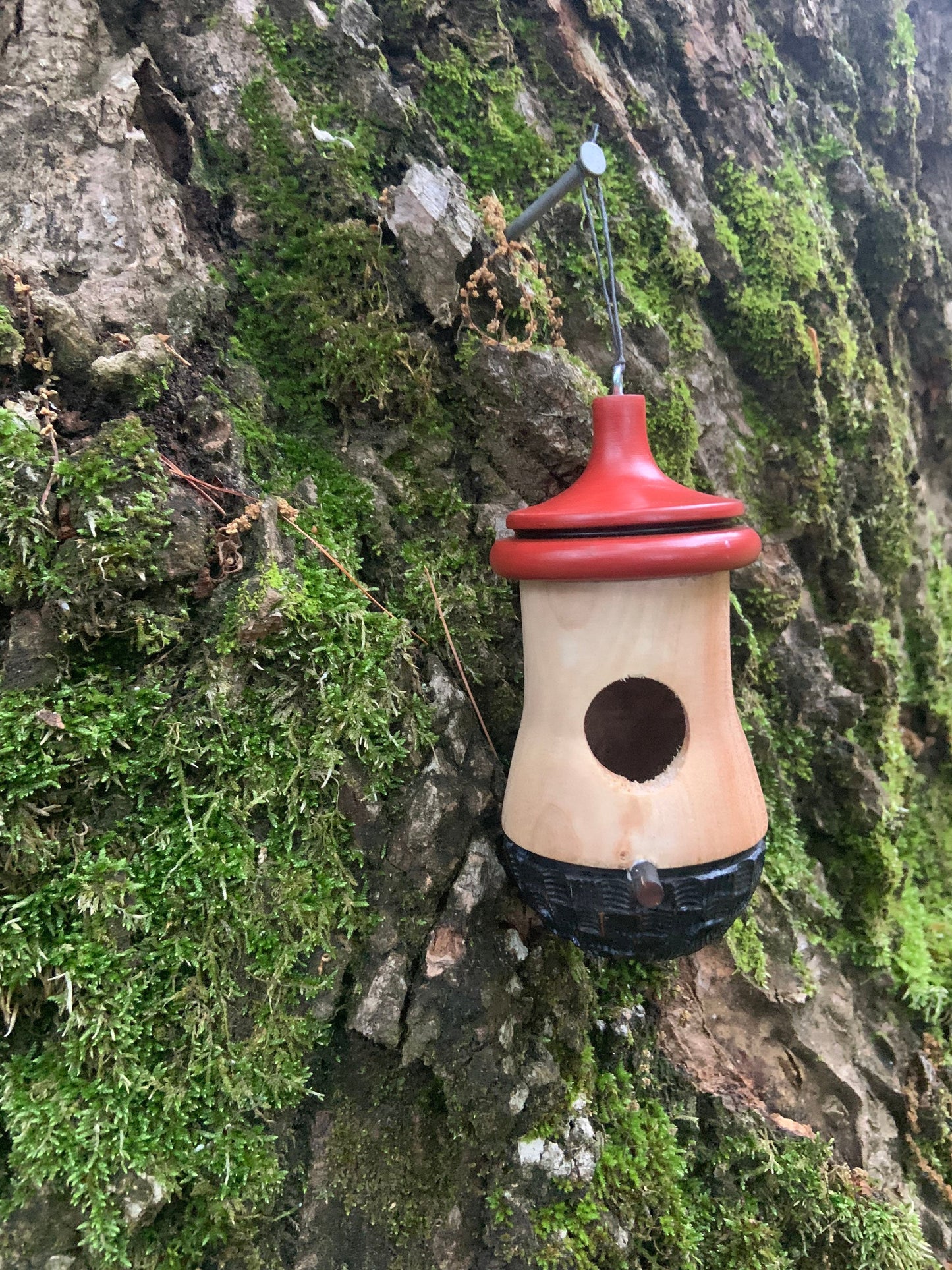 Hummingbird House, Ikebana Art, Handmade Wooden Birdhouse for Indoor/Outdoor Use, Bird Lovers Gift, Christmas Gift for Minimalists