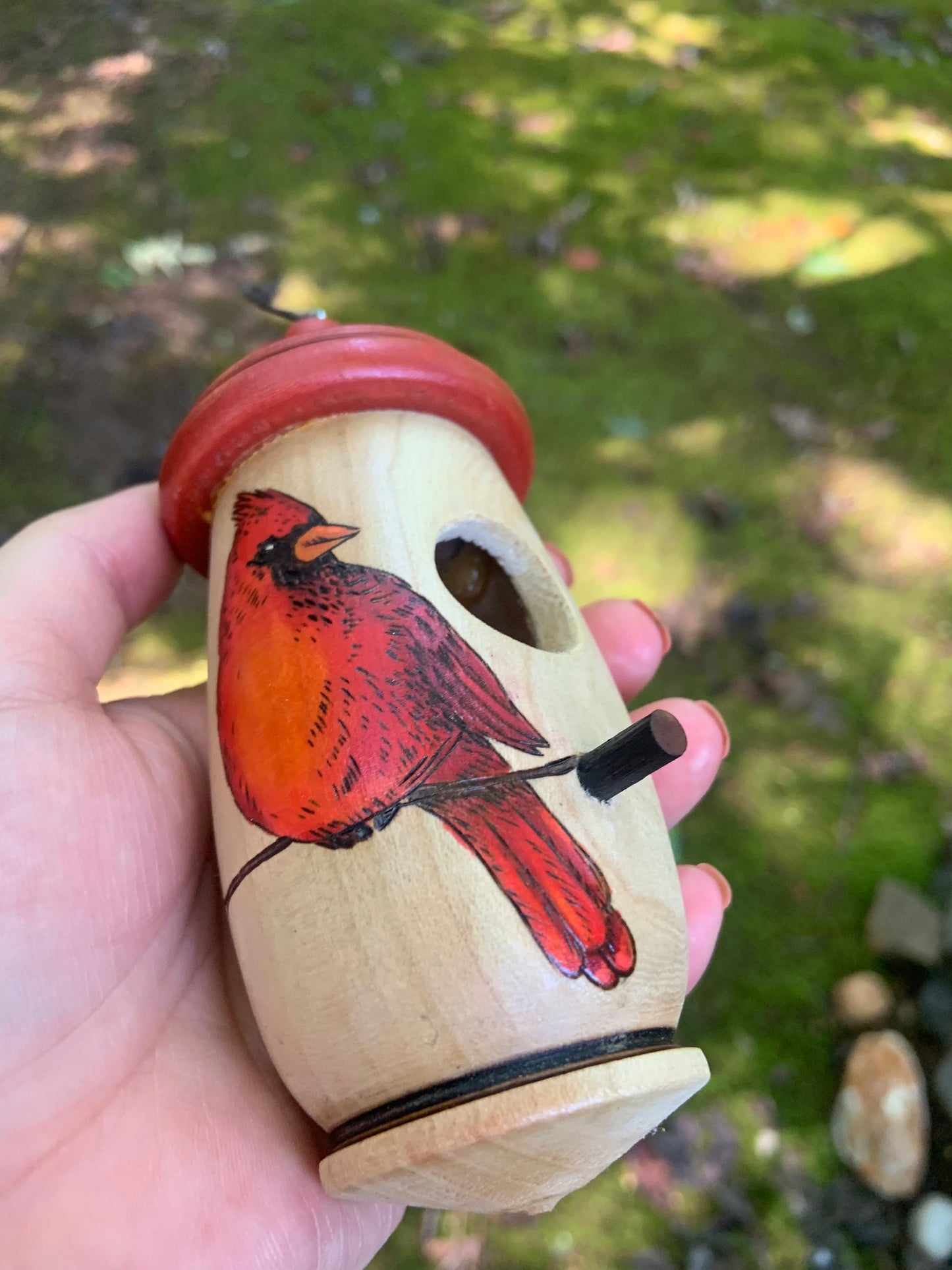 Hummingbird House, Cardinal Bird Art, Handmade Wooden Birdhouse, Personalizable in Memorial, Bird Lovers Gift, Christmas Gift for Loved Ones