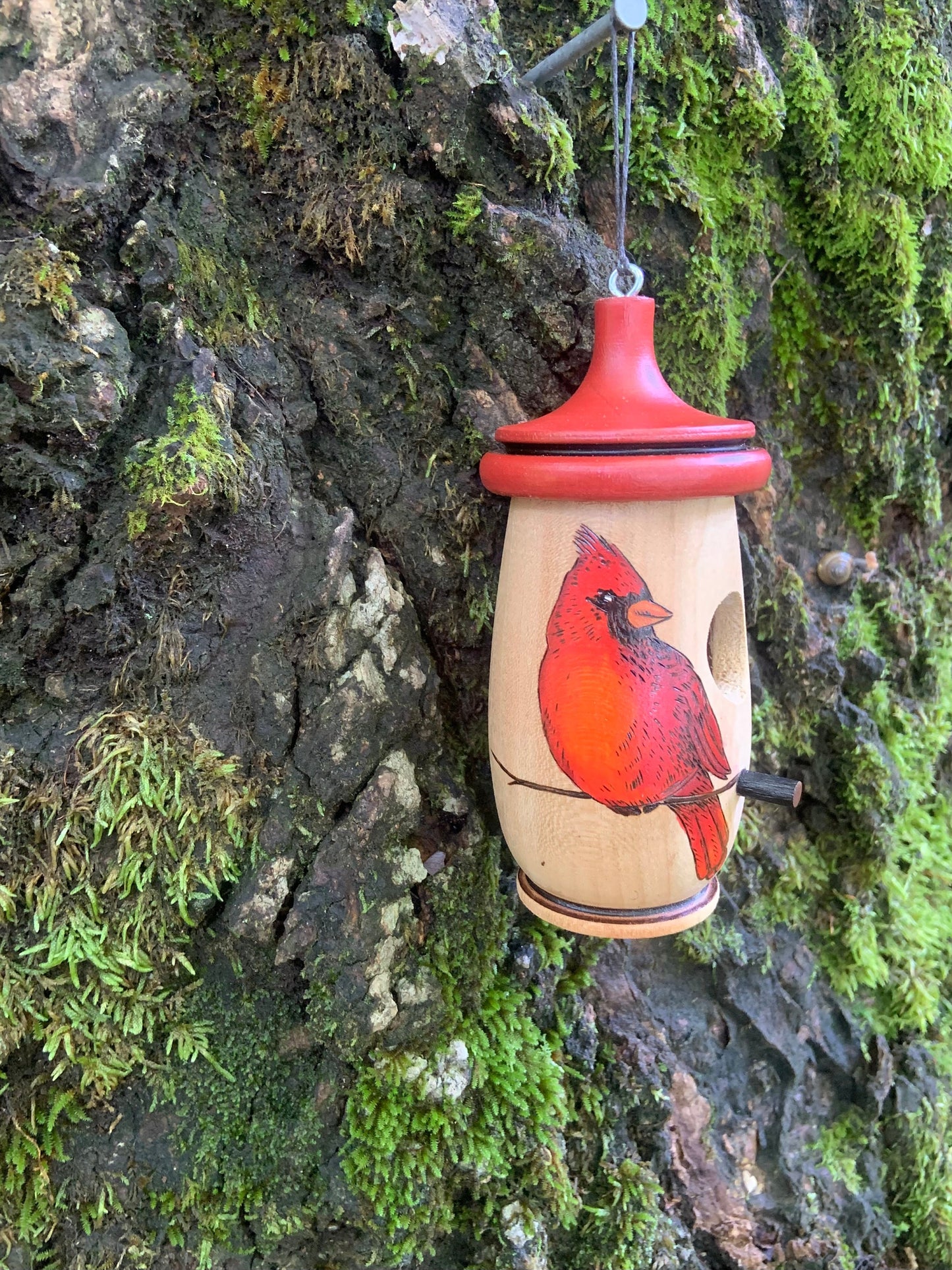 Hummingbird House, Cardinal Bird Art, Handmade Wooden Birdhouse, Personalizable in Memorial, Bird Lovers Gift, Christmas Gift for Loved Ones