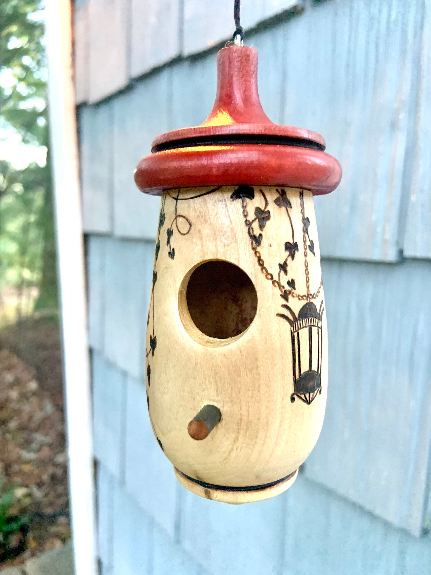 Hummingbird House, Lantern Art, Handmade Wooden Birdhouse for Indoor/Outdoor Use, Bird Lovers Gift, Christmas Gift for Garden Lovers