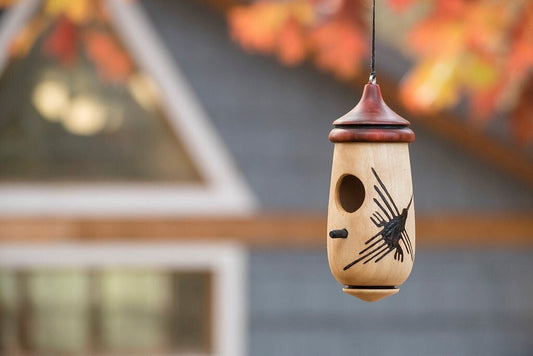 Hummingbird House, Handmade Wooden Birdhouse for Indoor/Outdoor, Nazca Lines Peruvian Art, Bird Lovers Gift, Christmas Gift for Travelers