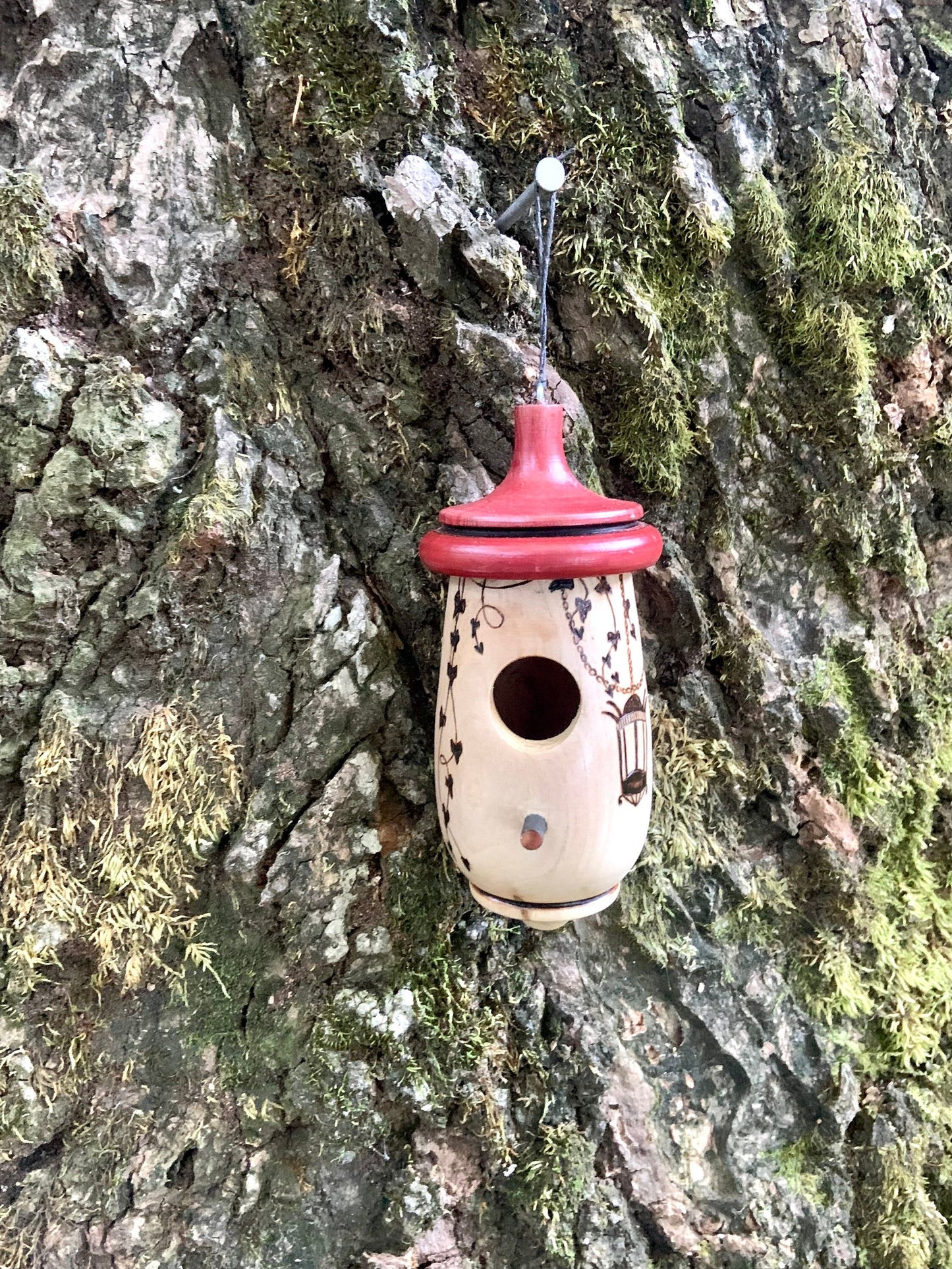 Hummingbird House, Lantern Art, Handmade Wooden Birdhouse for Indoor/Outdoor Use, Bird Lovers Gift, Christmas Gift for Garden Lovers