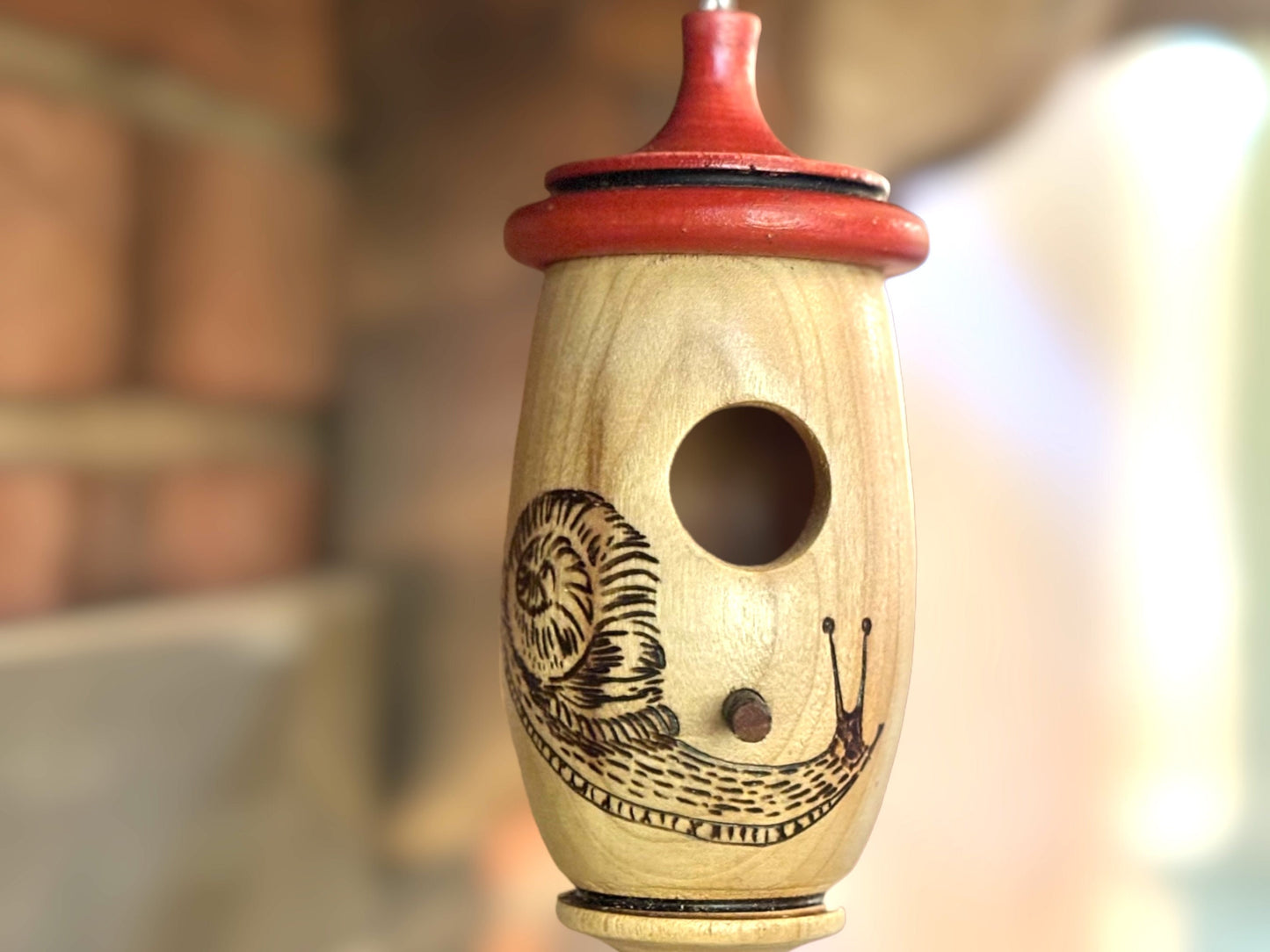 Hummingbird House, Handmade Wooden Birdhouse for Indoor/Outdoor Use, Snail Art, Bird Lovers Gift, Christmas Gift for Teachers