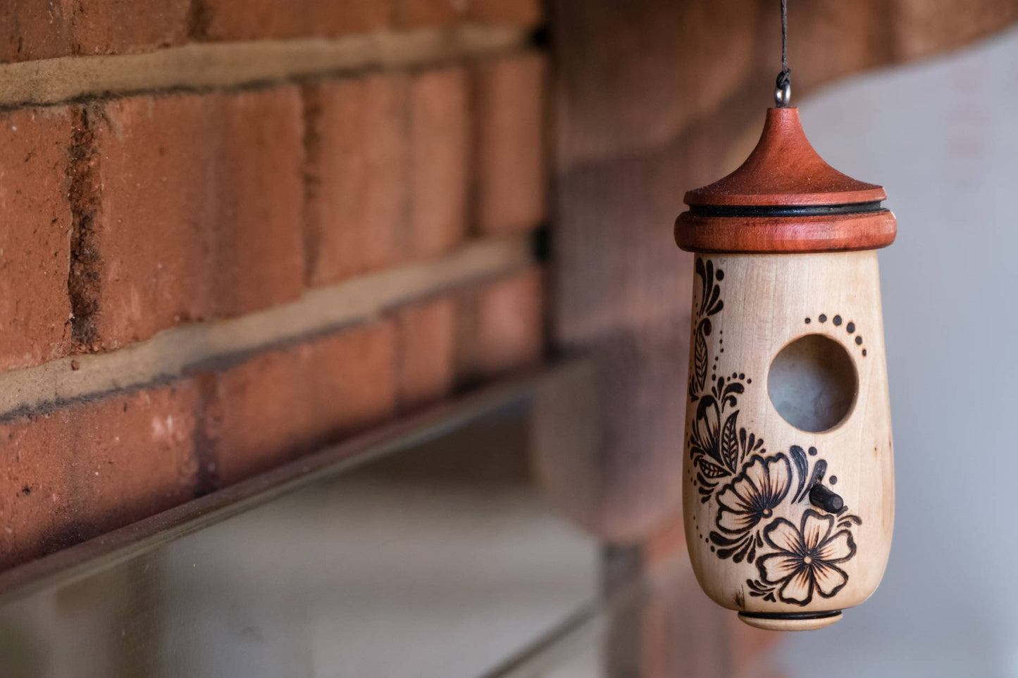 Hummingbird House, Aster Floral Art, Handmade Wooden Birdhouse for Indoor/Outdoor Use, Bird Lovers Gift, Christmas Gift for Gardeners