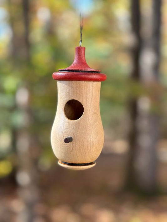 Natural Hummingbird House, Natural and Rustic, Handmade Wooden Birdhouse for Indoor/Outdoor Use, Bird Lovers, Personalizable Christmas Gift