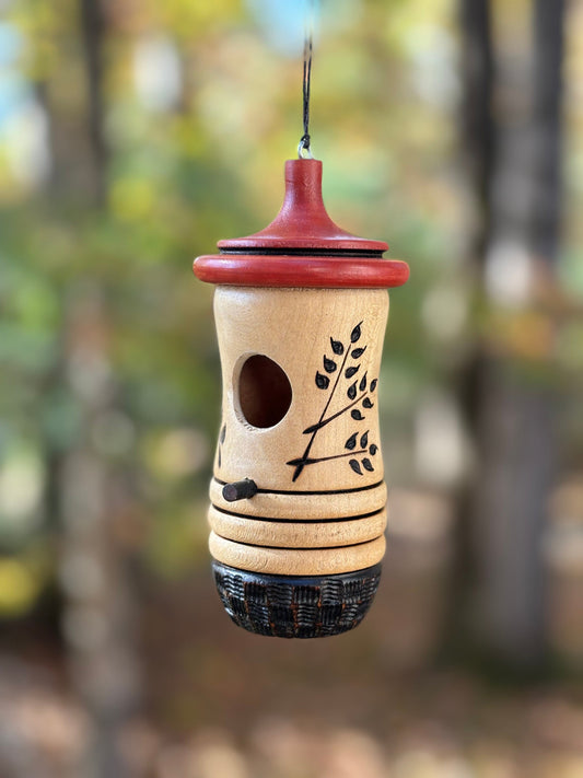 Hummingbird House, Wheat Design Art, Handmade Wooden Birdhouse, Ready to Ship, Bird Lovers Gift, Christmas Gift for Anyone