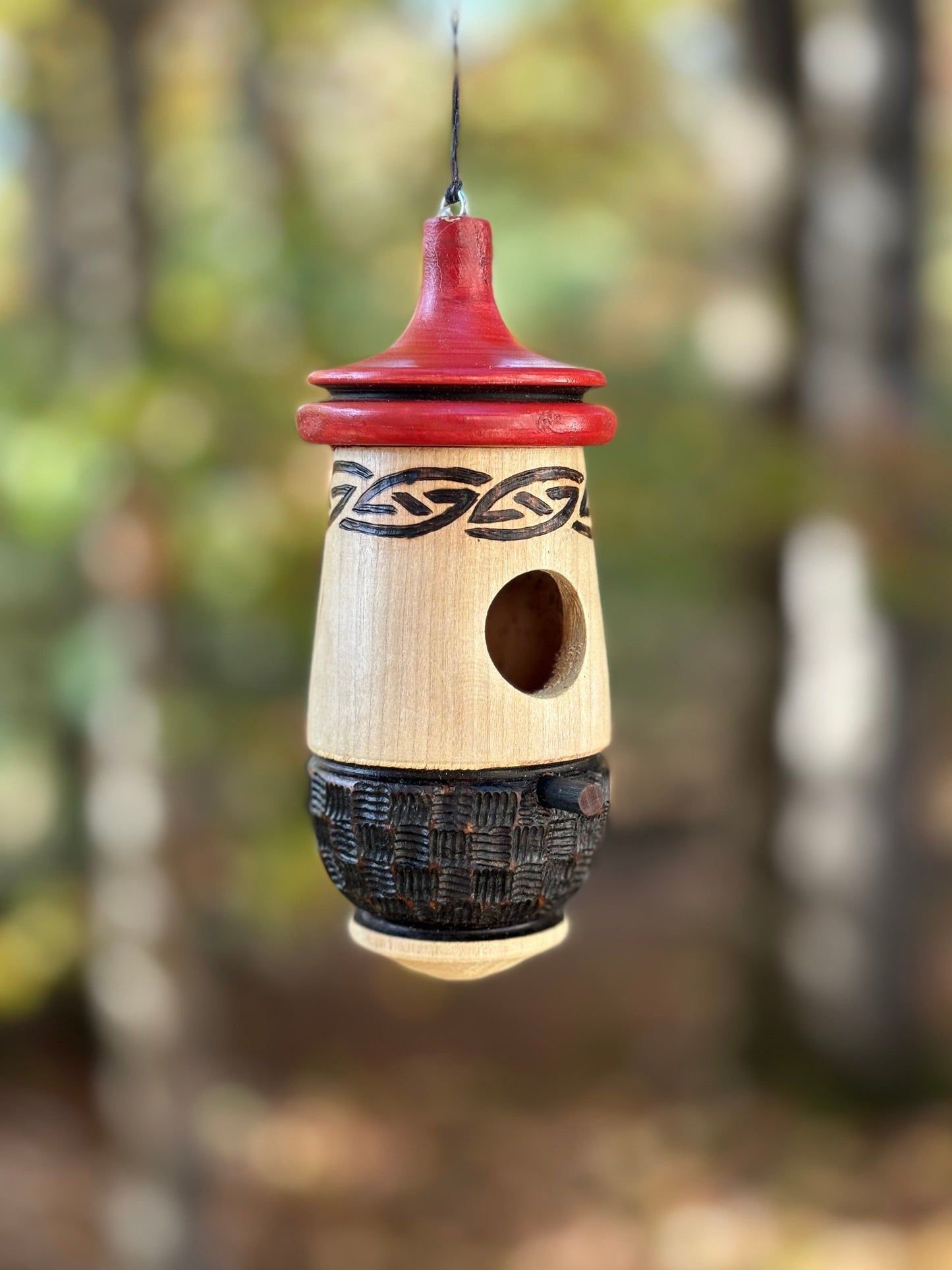 Hummingbird House, Handmade Wooden Birdhouse for Indoor/Outdoor Use, Celtic Design, Bird Lovers Gift, Christmas Gift for Anyone