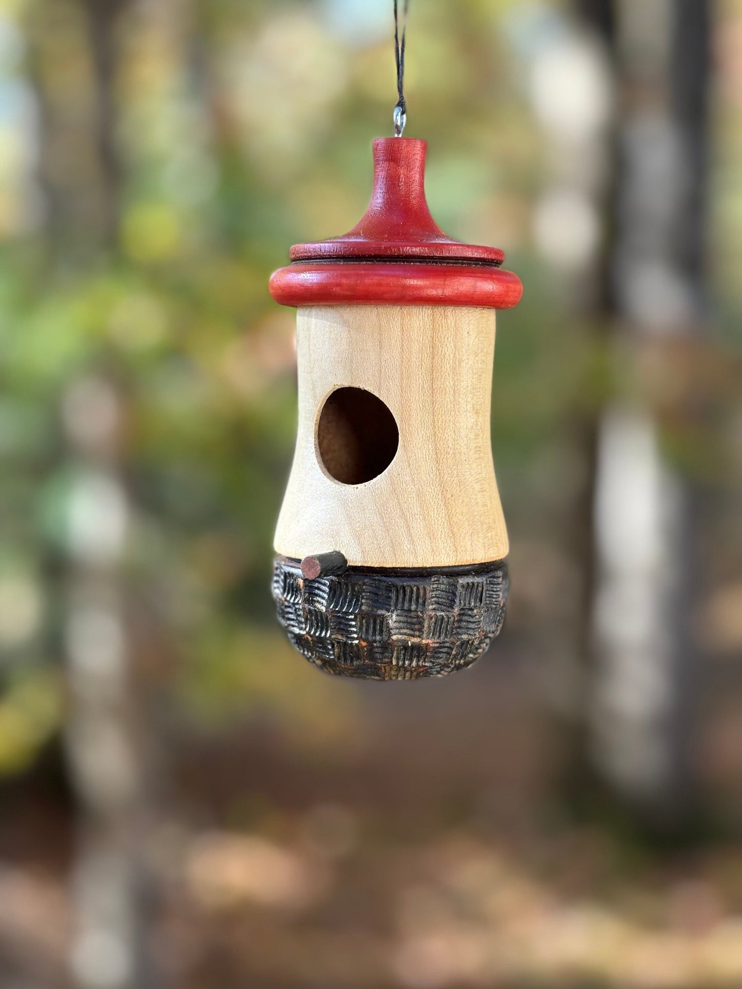 Hummingbird House, Ikebana Art, Handmade Wooden Birdhouse for Indoor/Outdoor Use, Bird Lovers Gift, Christmas Gift for Minimalists