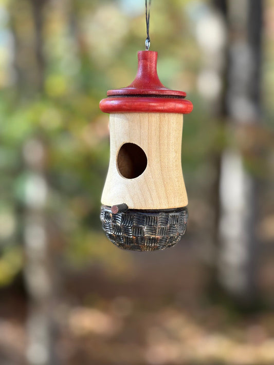 Hummingbird House, Ikebana Art, Handmade Wooden Birdhouse for Indoor/Outdoor Use, Bird Lovers Gift, Christmas Gift for Minimalists