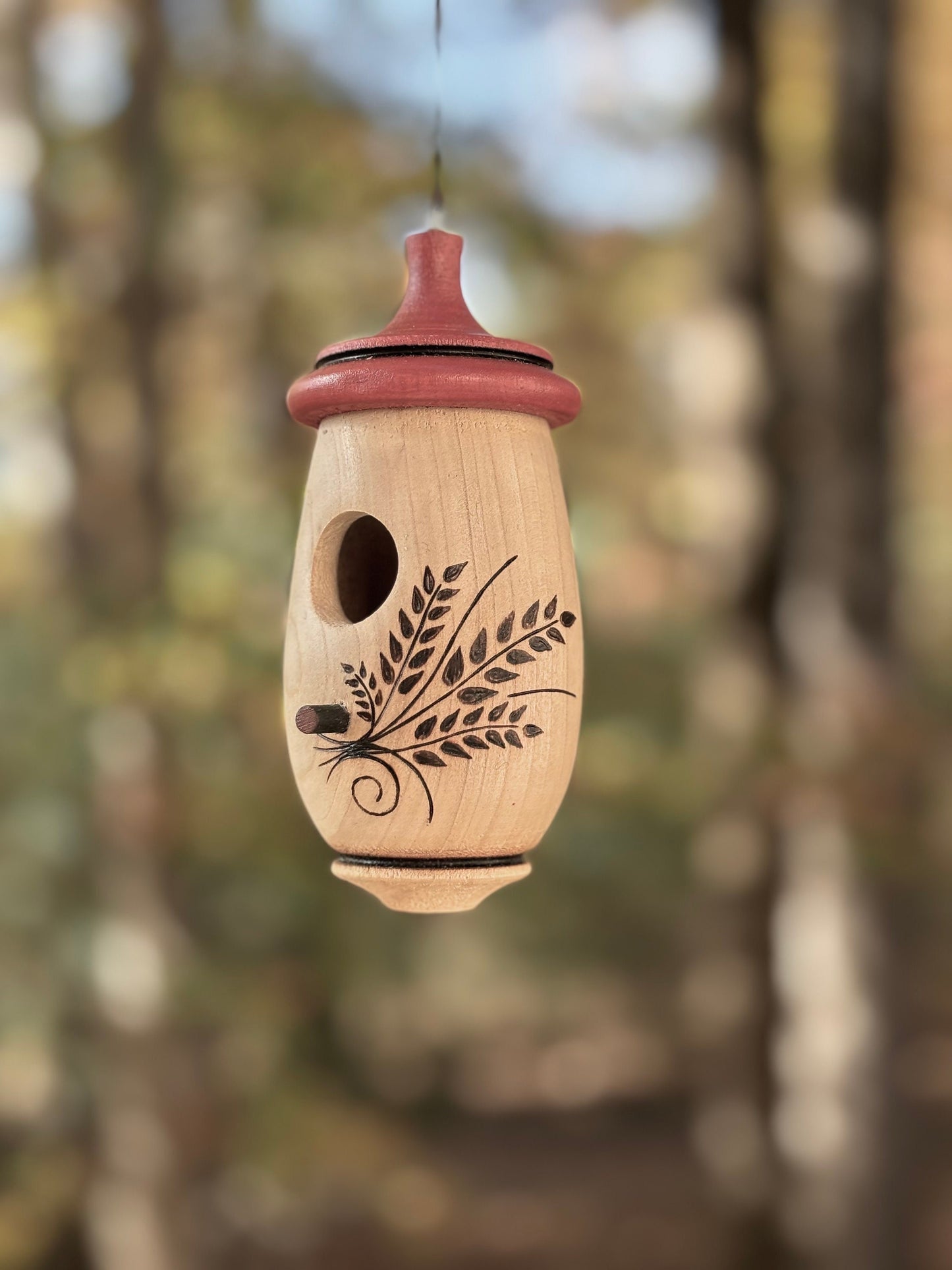 Hummingbird House, Wild Grass Art, Handmade Wooden Birdhouse for Indoor/Outdoor Use, Bird Lovers Gift, Christmas Gift for Mom and Grandma