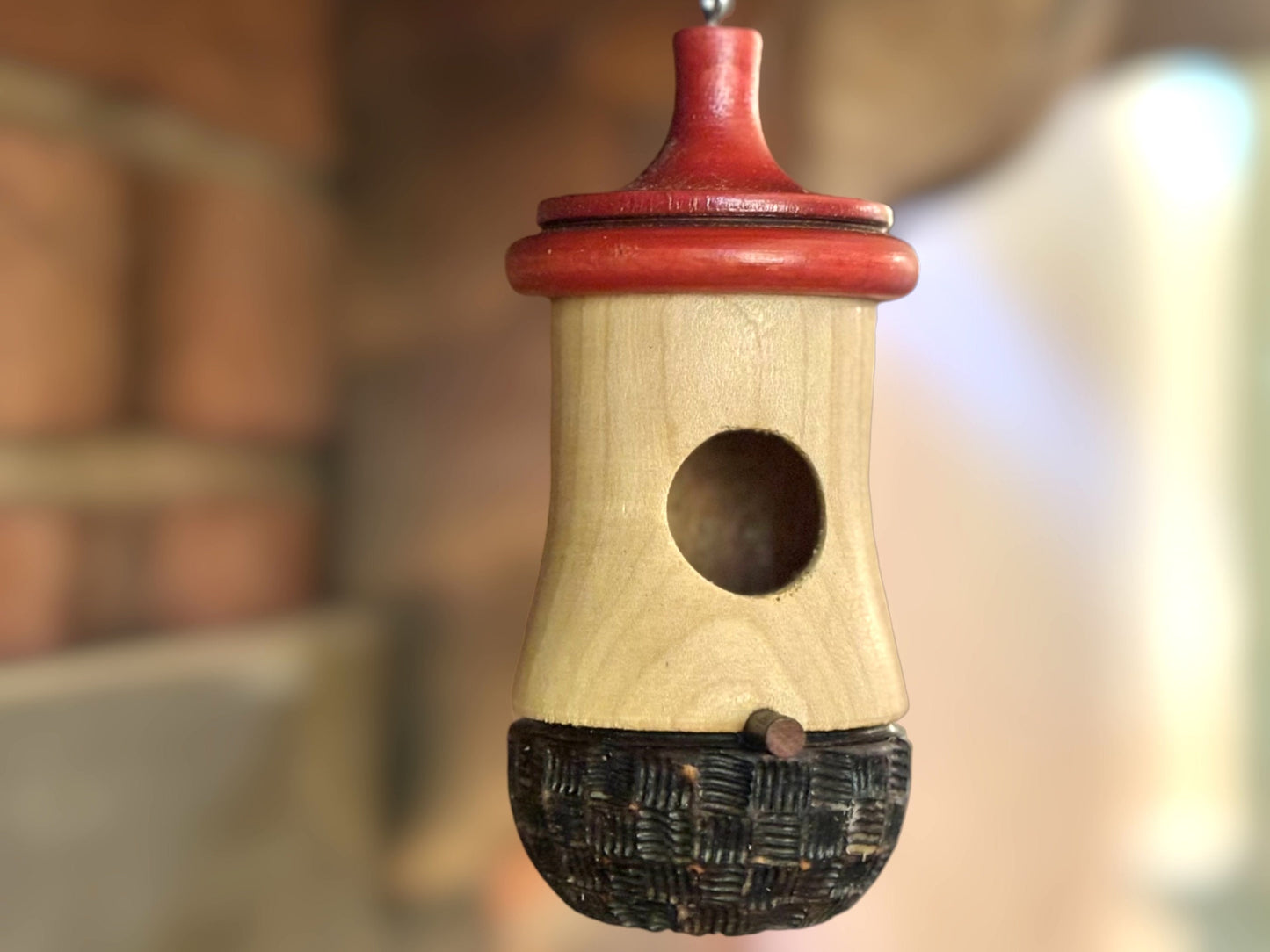 Hummingbird House, Ikebana Art, Handmade Wooden Birdhouse for Indoor/Outdoor Use, Bird Lovers Gift, Christmas Gift for Minimalists