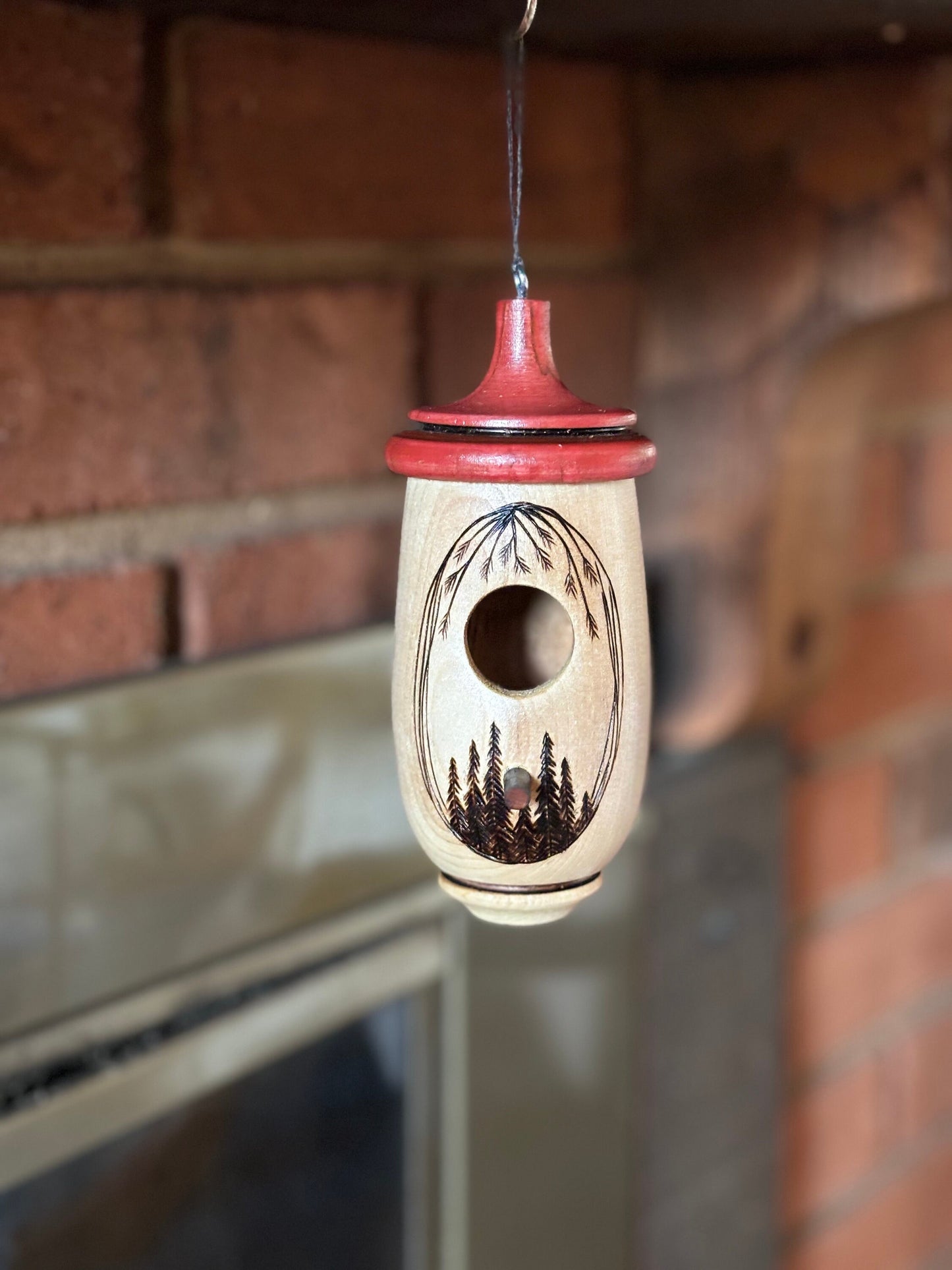 Hummingbird House, Handmade Wooden Birdhouse, Forest Tree Art, Bird Lovers Gift, Personalizable Christmas Gift for Nature Lovers