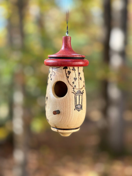 Hummingbird House, Lantern Art, Handmade Wooden Birdhouse for Indoor/Outdoor Use, Bird Lovers Gift, Christmas Gift for Garden Lovers