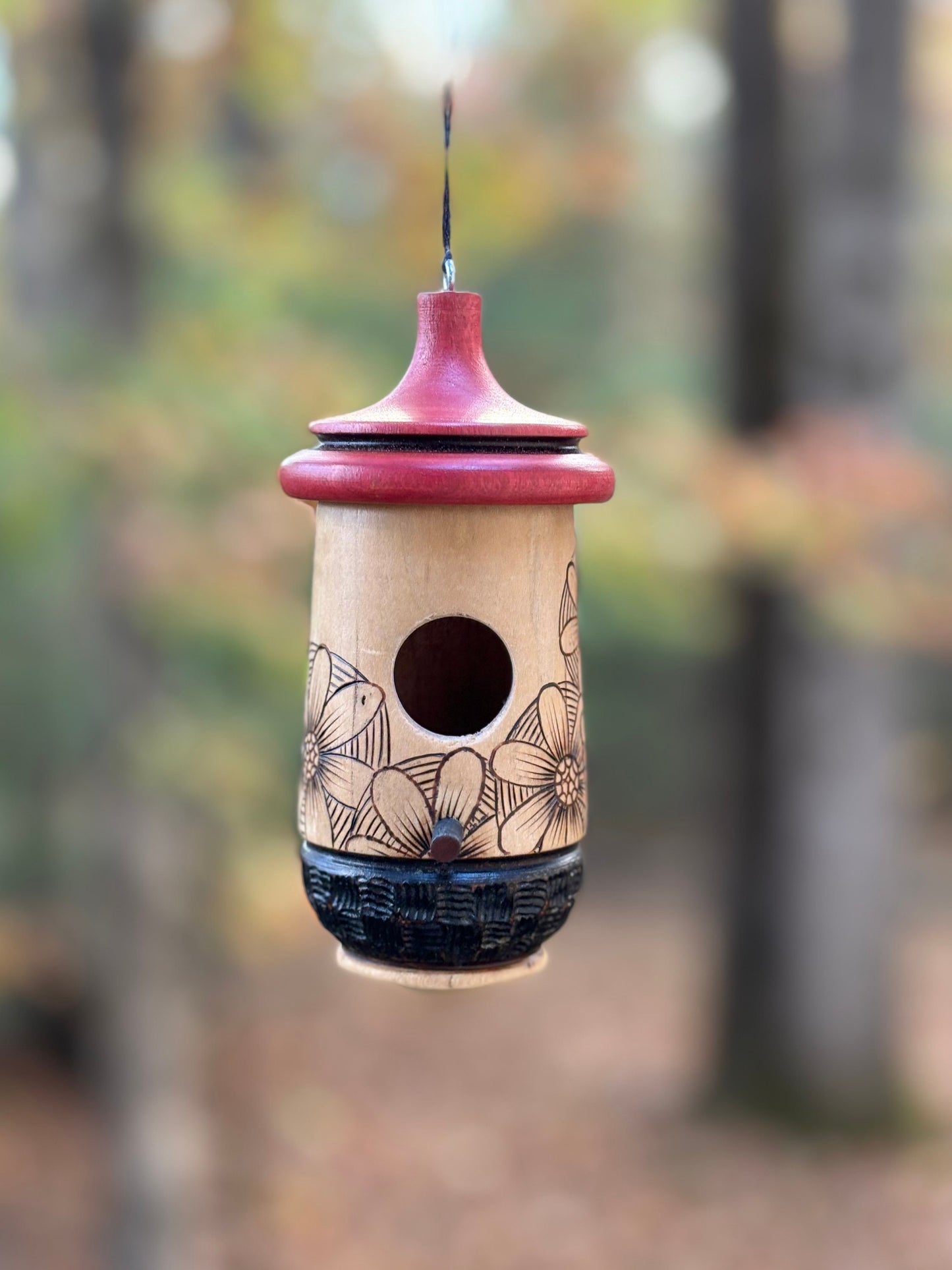 Hummingbird House, Handmade Wooden Birdhouse for Indoor/Outdoor Use, Daisy Floral Art, Bird Lovers Gift, Christmas Gift for Nature Lovers