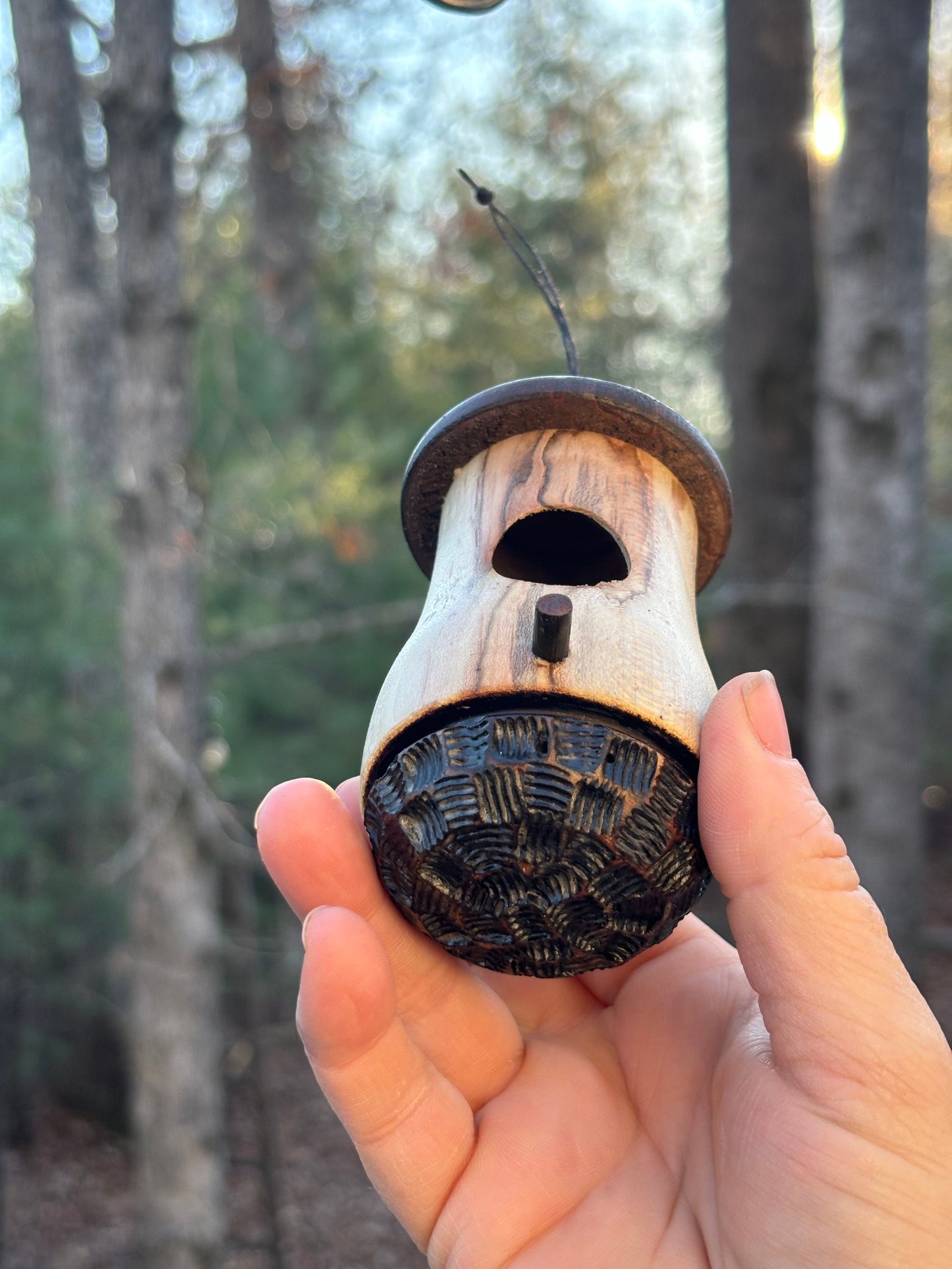 Ambrosia Maple OOAK Hummingbird House Natural, one of a kind, gift for someone who has everything