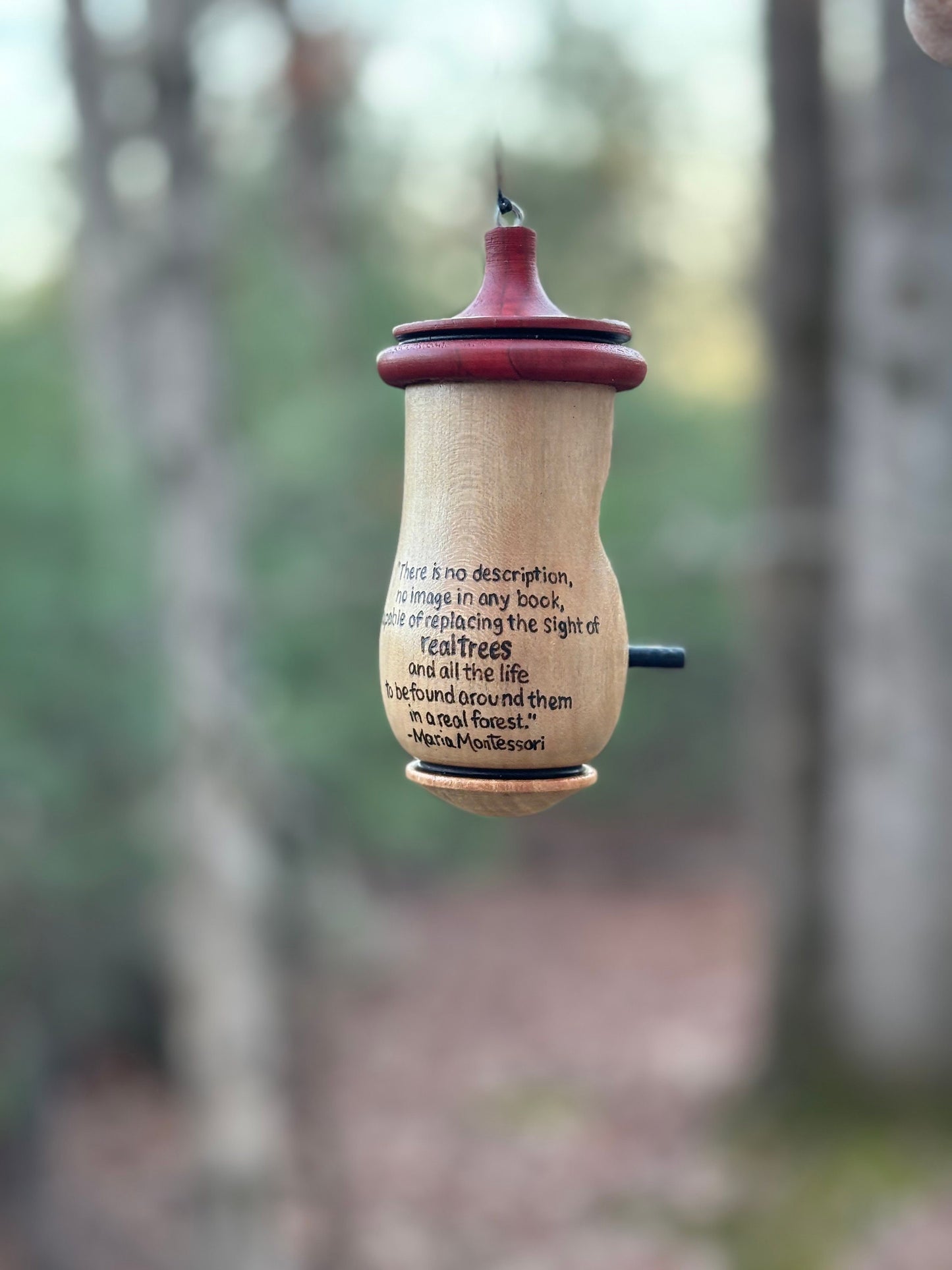 Hummingbird House with Tree and Montessori Quote, Handmade Art for nature lovers, Gift for Brother or Sister