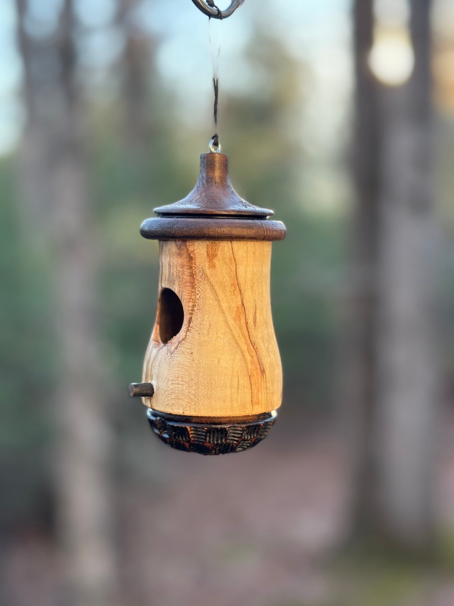 Ambrosia Maple OOAK Hummingbird House Natural, one of a kind, gift for someone who has everything