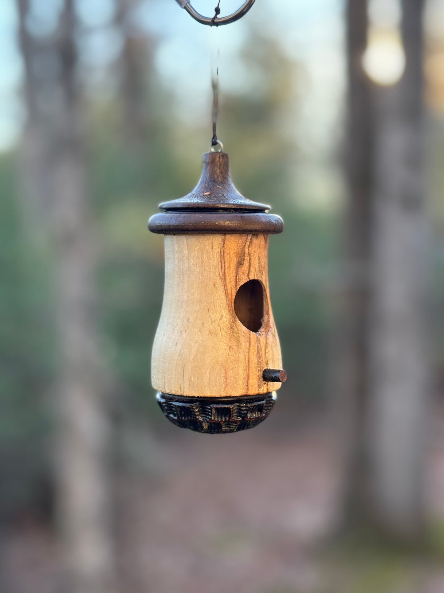 Ambrosia Maple OOAK Hummingbird House Natural, one of a kind, gift for someone who has everything