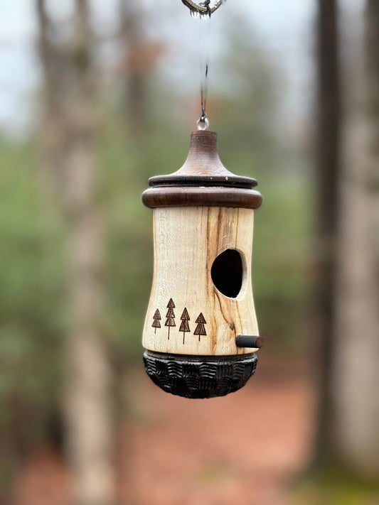 One Of A Kind, Four Trees Design, Ambrosia Maple, Hummingbird House Birdhouse Natural Rustic gift for him