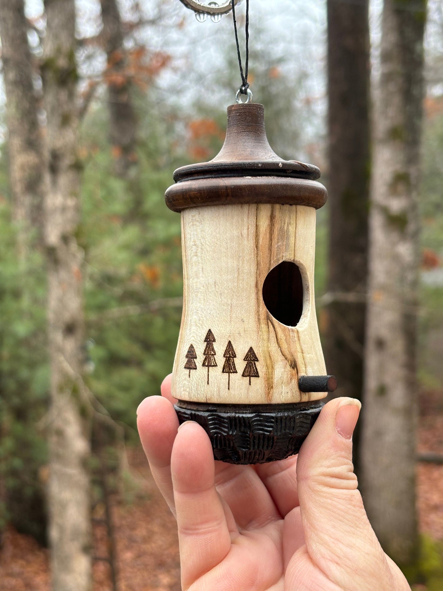 One Of A Kind, Four Trees Design, Ambrosia Maple, Hummingbird House Birdhouse Natural Rustic gift for him